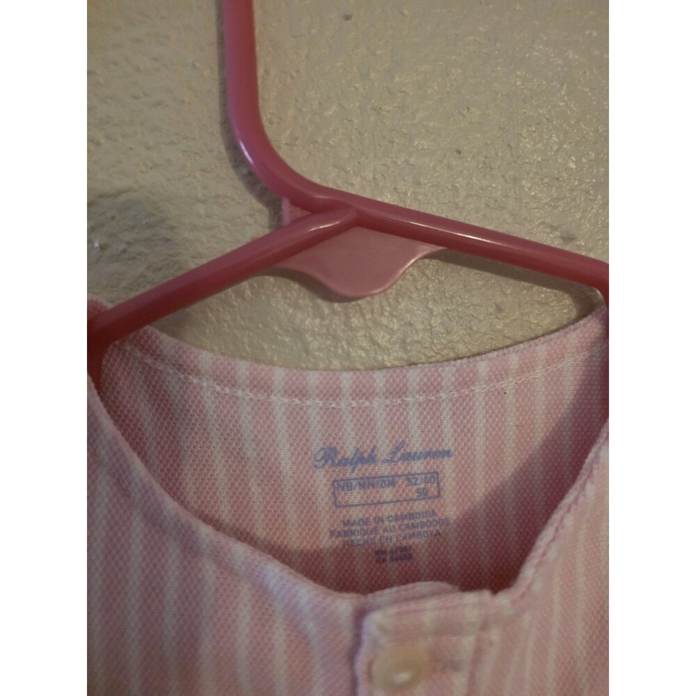 Newborn Ralph Lauren Girls Pink One Piece Romper Baby Shower Style - Picture 2 of 3